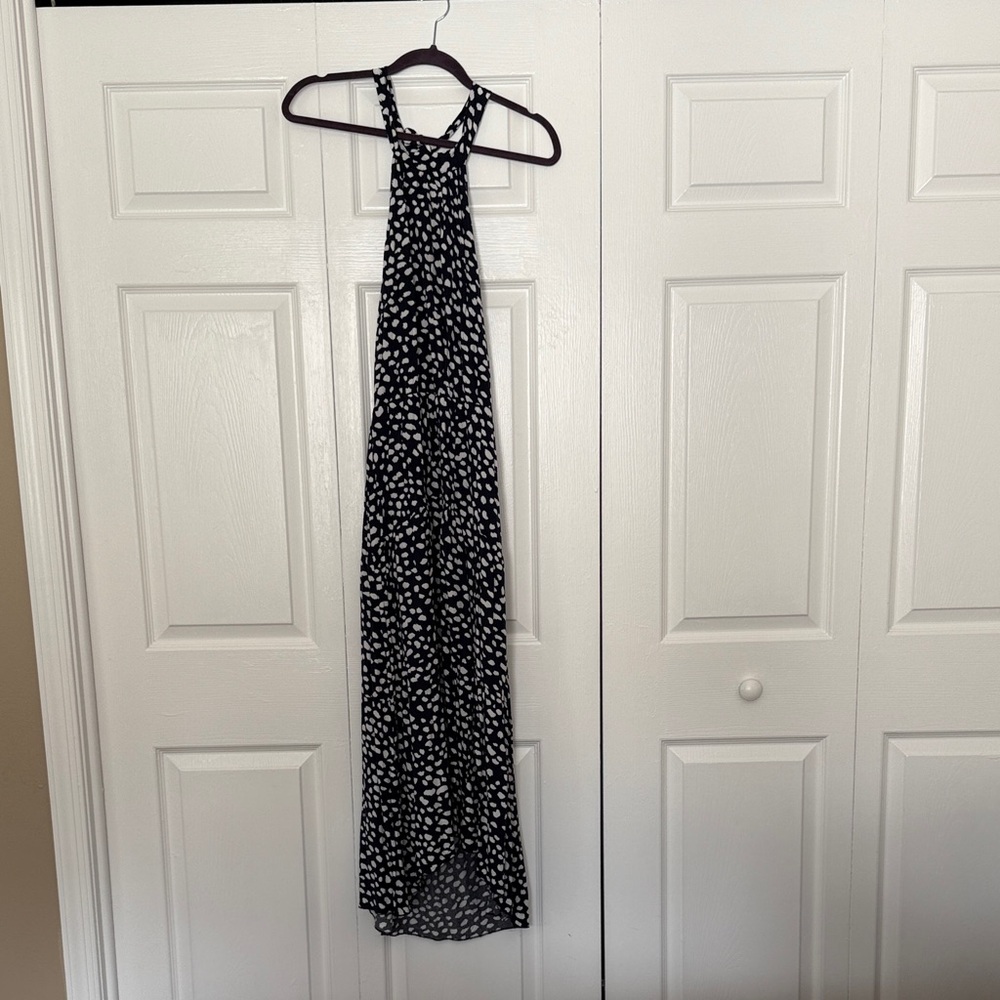 Wish Monochrome Halter Maxi Dress